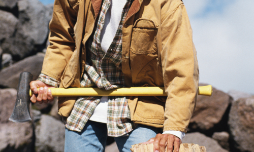 Man chopping wood